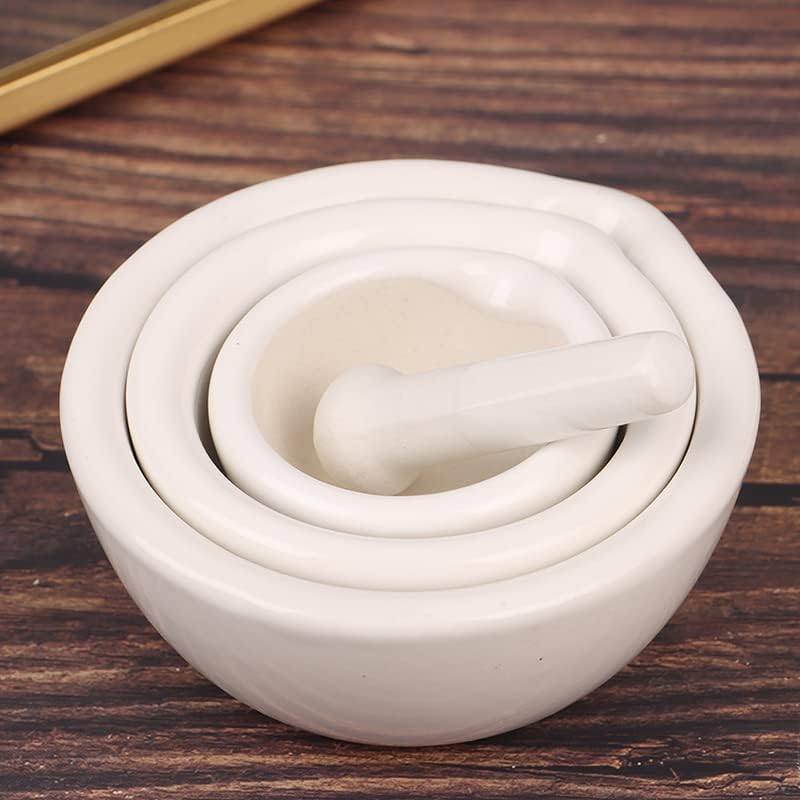 Yeehtech Mortar And Pestle, Spice Crusher, Ceramic Mixing Grinding Bowl, Pepper Mill Mortar Pestle, Garlic Grinder, Pharmacy Herbs Bowl Mill Crusher DIY Kitchen- 2.36 inch - Image 3